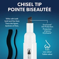 Marqueurs Effaçables à Sec Quartet DryGuard Avec Gomme, Pointe Biseautée, Encre Noire, Paquet De 36