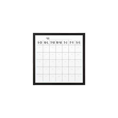 Quartet 12"x12" Wood Wrap Dry Erase Calendar Board, Dry Erase Board