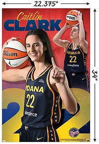WNBA Indiana Fever - Caitlin Clark 24 Wall Poster, 14.725" x 22.375" Framed