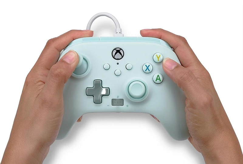 Manette câblée améliorée de PowerA pour Xbox Series X|S - Barbe à Papa bleus