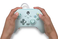 Manette câblée améliorée de PowerA pour Xbox Series X|S - Barbe à Papa bleus