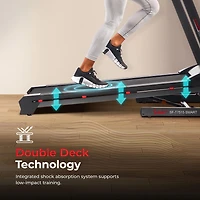 Sunny Health & Fitness Tapis Roulant Intelligent Premium avec Inclinaison Automatique, Boutons de Vitesse Dédiés, Technologie Double Plateforme, Affichage de Performance Numérique, Calculateur de l'IM