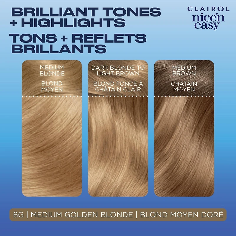 Clairol Nice'n Easy Permanent Hair Dye, 100% Gray Coverage