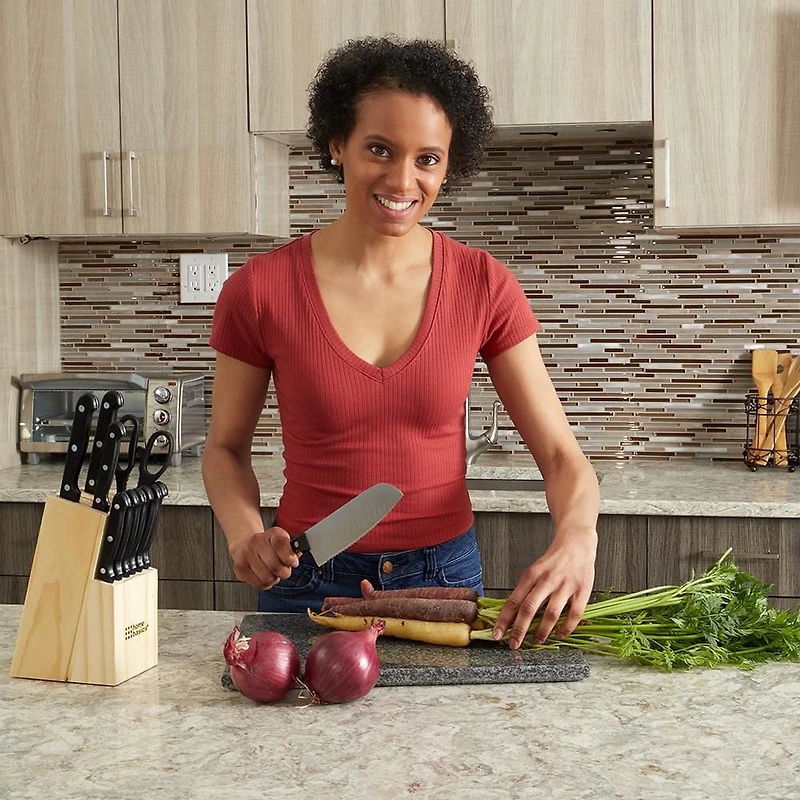 Ensemble de 13 couteaux avec bloc en noir