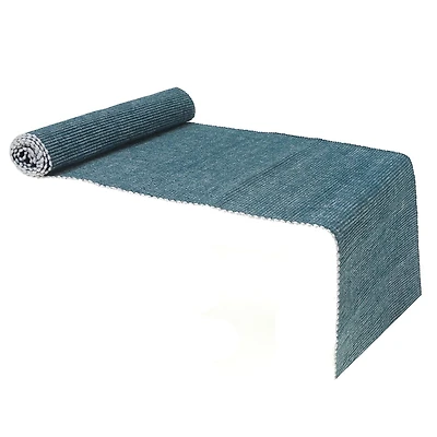 Chambray Ribbed Table Runner Denim Bleu 13 X 54