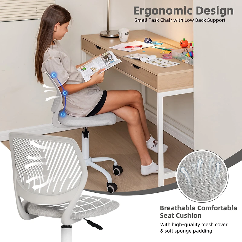 Ensemble bureau pliant et chaise pivotante ergonomique pour enfants Homy Casa, hauteur d'assise réglable, table de jeu avec plateau en PVC souple, bureau noir