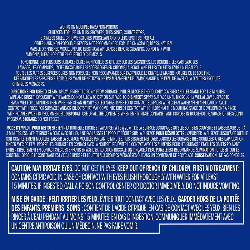 Nettoyant désinfectant pour salle de bains Great Value 950 ml