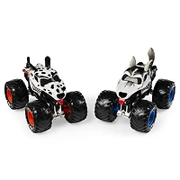Monster Jam, Coffret de 2 véhicules authentiques Monster Mutt Dalmatian vs Huskey, Monster trucks en métal moulé à l'échelle 1:64