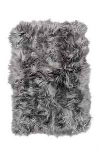 TAPIS 100% PEAU DE MOUTON ISLANDE CARRE PATCH 4'x6'