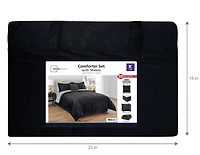 Mainstays Ensemble de lit 11 pieces velours noir, double MAINSTAYS PL MS ENSLIT11P NOIR D