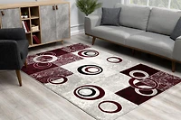 Rug Branch Montage 2' x 7' (Exact Size: 2'3" 7') Geometric Indoor Runner Rug, Red Grey, Modern - Entryway, Hallway, Bathroom, and Kitchen