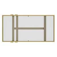 Contemporary Metal & Glass Rectangular Coffee Table - Brushed Gold