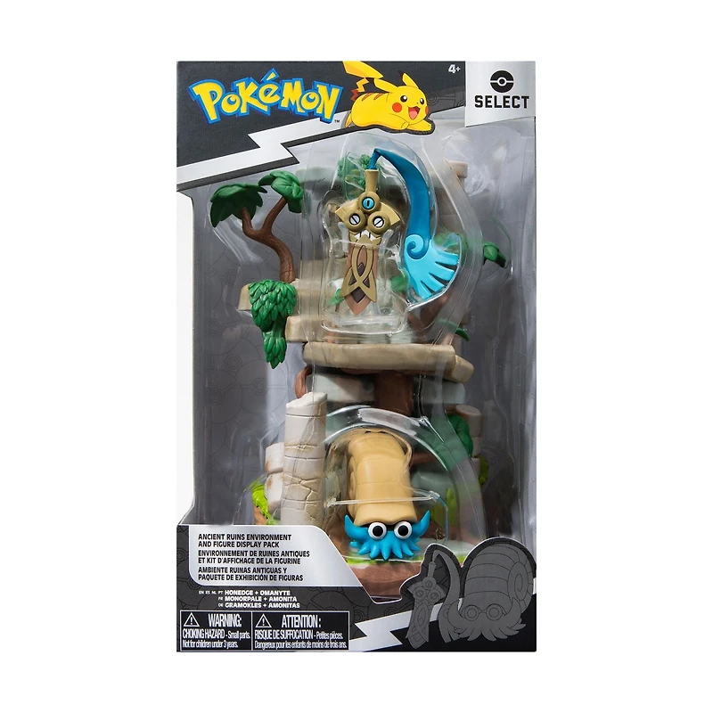 Pokémon Select Environment Figure Pack: Ancient Ruins with Honedge + Omanyte