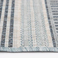Hayweld Vanilla White and Blue Woven Area Rug