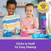 Kinetic Sand, Soft Serve Station with 14oz of Play Sand (Blue, Pink and White), 2 Ice Cream Cones and 2 Tools, Sensory Toys for Kids Aged 5 and up, Kinetic Sand