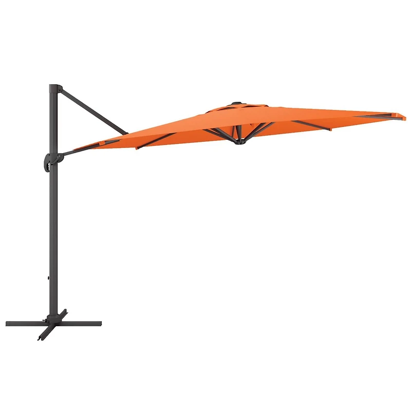 Parasol de patio CorLiving de luxe durable de 3,5 m, inclinable et rotatif, avec cadre en aluminium