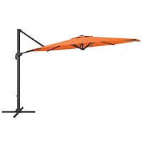 Parasol de patio CorLiving de luxe durable de 3,5 m, inclinable et rotatif, avec cadre en aluminium