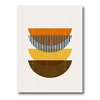 Designart Abstract Geometric Moon In Earth Tones Canvas Wall Art