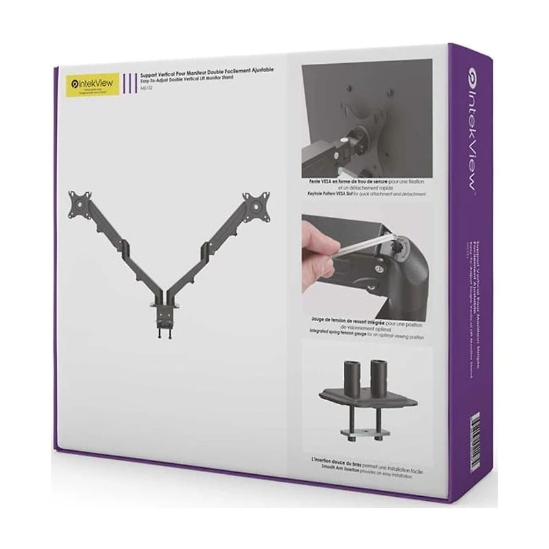 IntekView Support Double Moniteur avec Ressort à Gaz