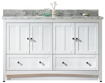 American Imaginations 35.5-in. W 18.25-in. D Ceramic Top In White Color For 1 Hole Faucet AI-17710