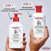 THAYERS Hydrating Milky Cleanser with Hyaluronic Acid and Snow Mushroom, Natural Facial Cleanser, For All Skin Types, 237mL, THAYERS Hydrating Milky Cleanser