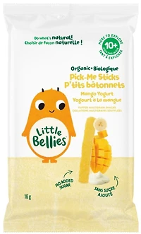 Little Bellies Organic Pick-Me Sticks Mango Yogurt Puffed Multigrain Snacks 10+ Months, 16gr