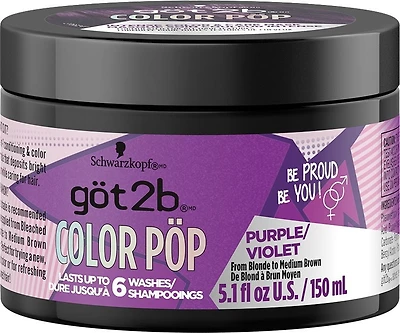 Göt2b Color Pöp Intense Color & Care Mask Purple 150 ml, Intense color & care mask