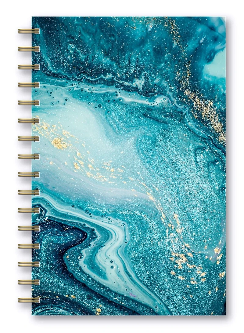 Journal à deux fils en marbre bleu "Markings By C.R. Gibson"