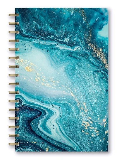Journal à deux fils en marbre bleu "Markings By C.R. Gibson"