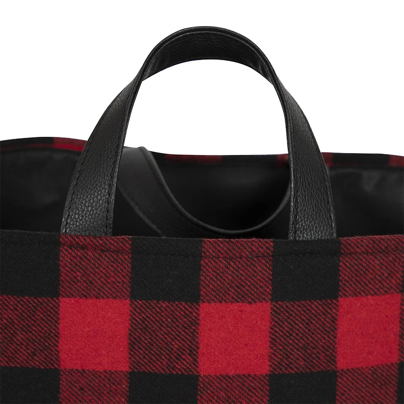 Buffle Canadiana - Fourre-tout de rangement rouge/noir 40.64cm D x 40,64cm H