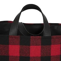 Buffle Canadiana - Fourre-tout de rangement rouge/noir 40.64cm D x 40,64cm H