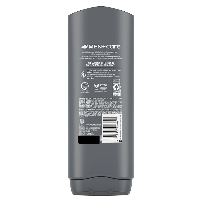 Dove Men+Care Body Wash Hydrating Clean Comfort for Men with 24-Hour Nourishing Micromoisture Technology, 532mL
