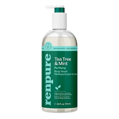 Renpure Tea Tree & Mint Body Wash - Cleanses, Invigorates & Refreshes Skin Without Over-Drying - For All Skin Types - 24 Fl Oz