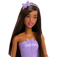 ​Barbie-Royal-Fashion-Doll-with-Dark-Brown-Hair,-Removable-Skirt-&-Accessories,-Purple-Butterfly-Themed-Monochromatic-Look​​