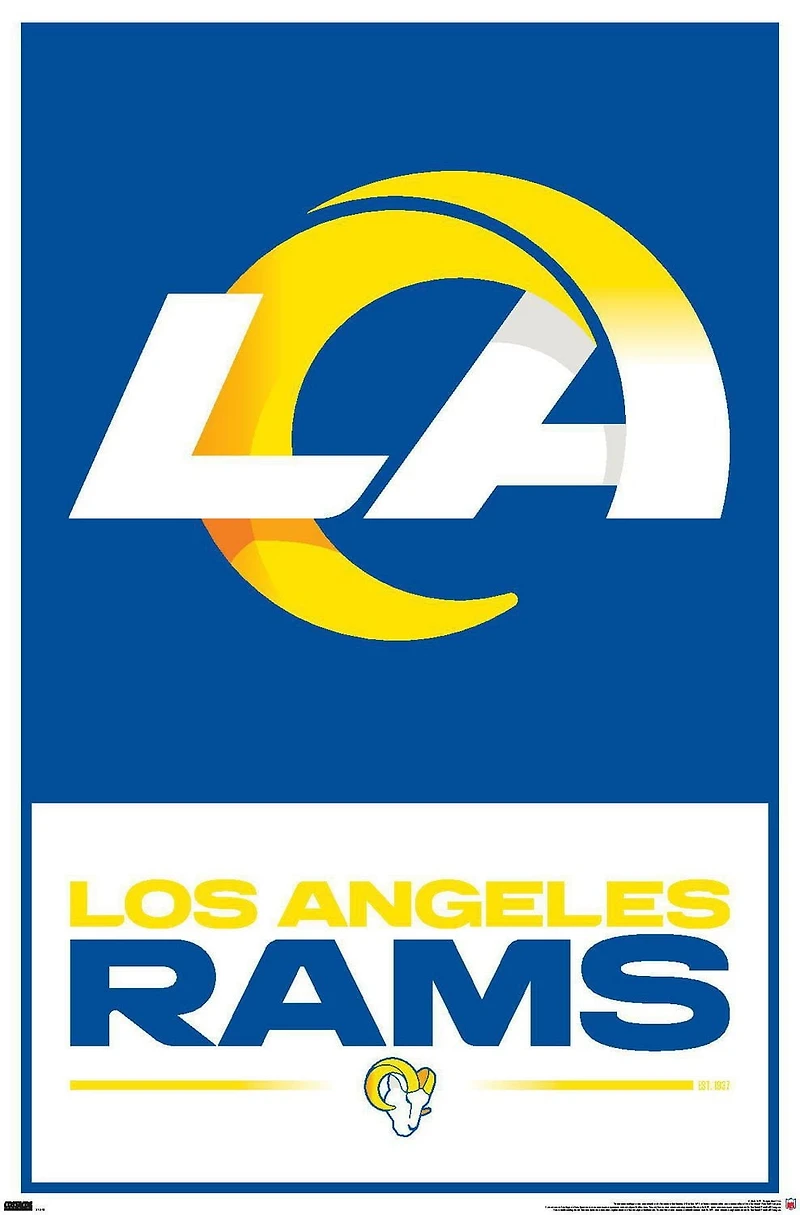 NFL Los Angeles Rams - Logo 21 Wall Poster, 22.375" x 34" Framed