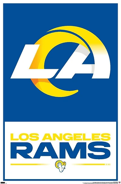NFL Los Angeles Rams - Logo 21 Wall Poster, 22.375" x 34" Framed