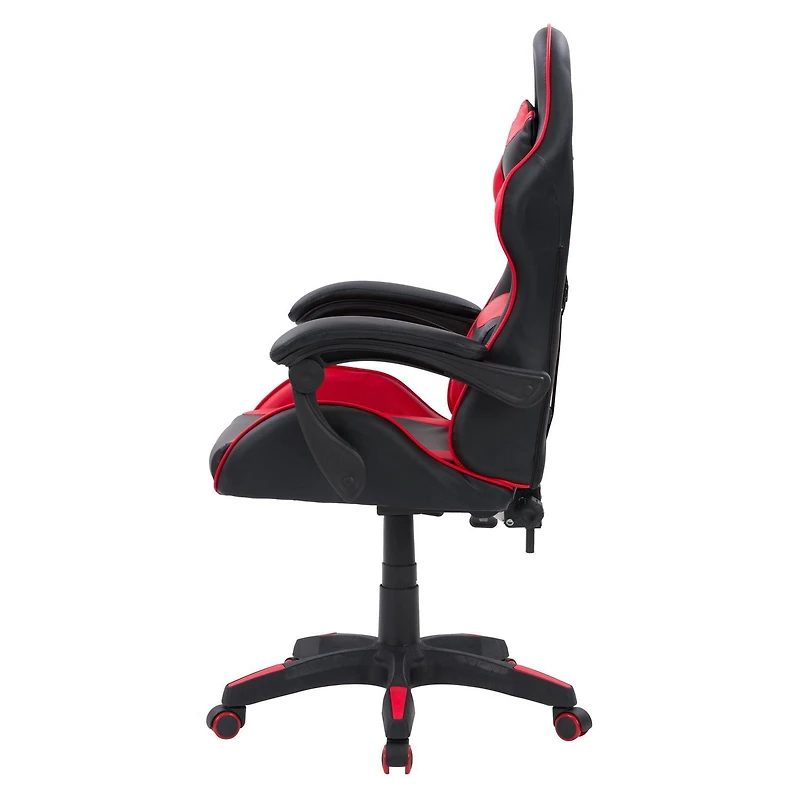 CorLiving Ravagers Vinyl PVC Fabric Ergonomic Adjustable Height Gaming Chair for Adults