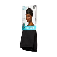 KISS - Foulard en satin doux Colors & Care, extra-long, 1,52 m - Noir
