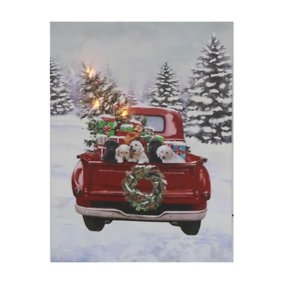 Led Canvas Wall Art Red Truck