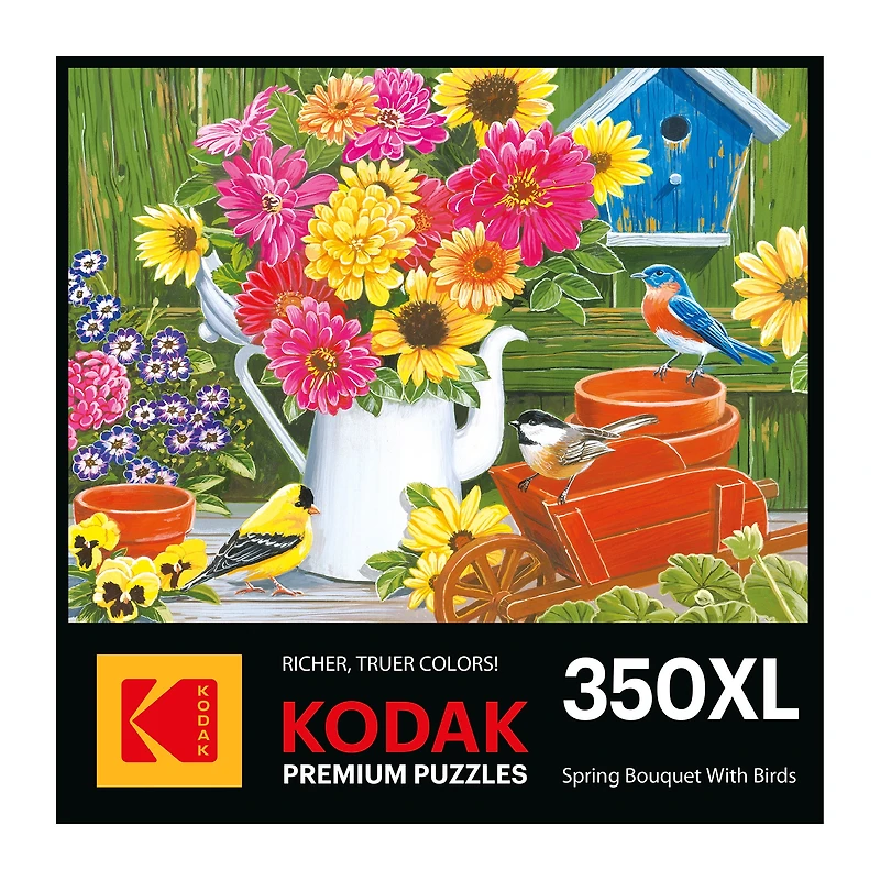 RoseArt - Kodak Premium 350-Piece -Spring Bouquet with Birds - Adult Interlocking Puzzle