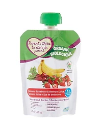 Parent's Choice Organic Banana, Strawberry & Beetroot Juice Baby Food Purée