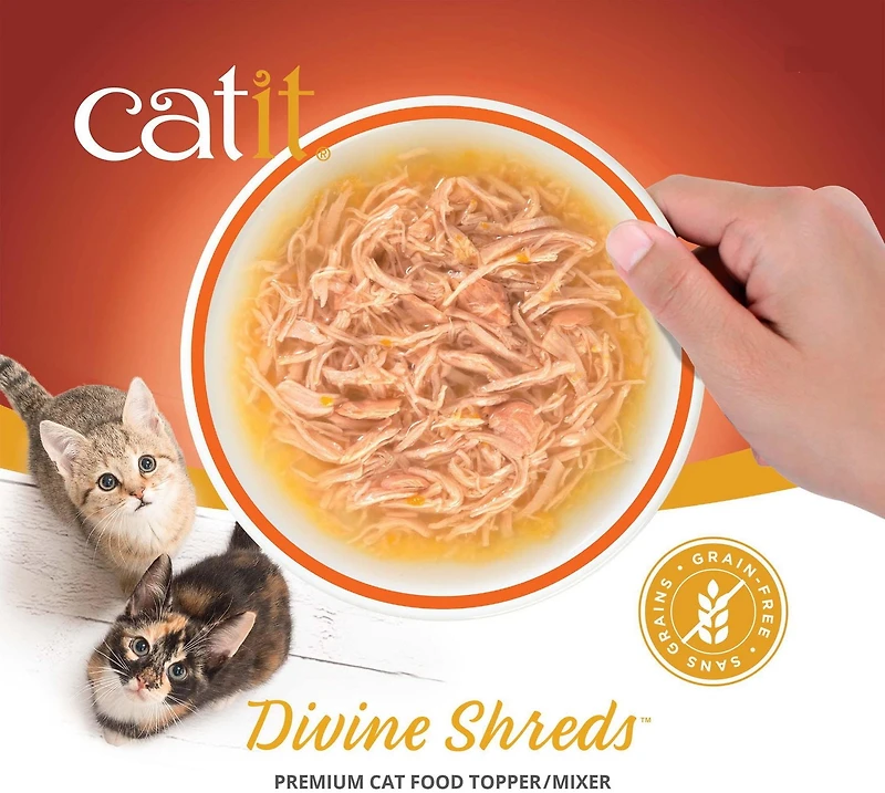 Garniture Divine Shreds pour chats, Poulet avec thon et carotte, 75 g
