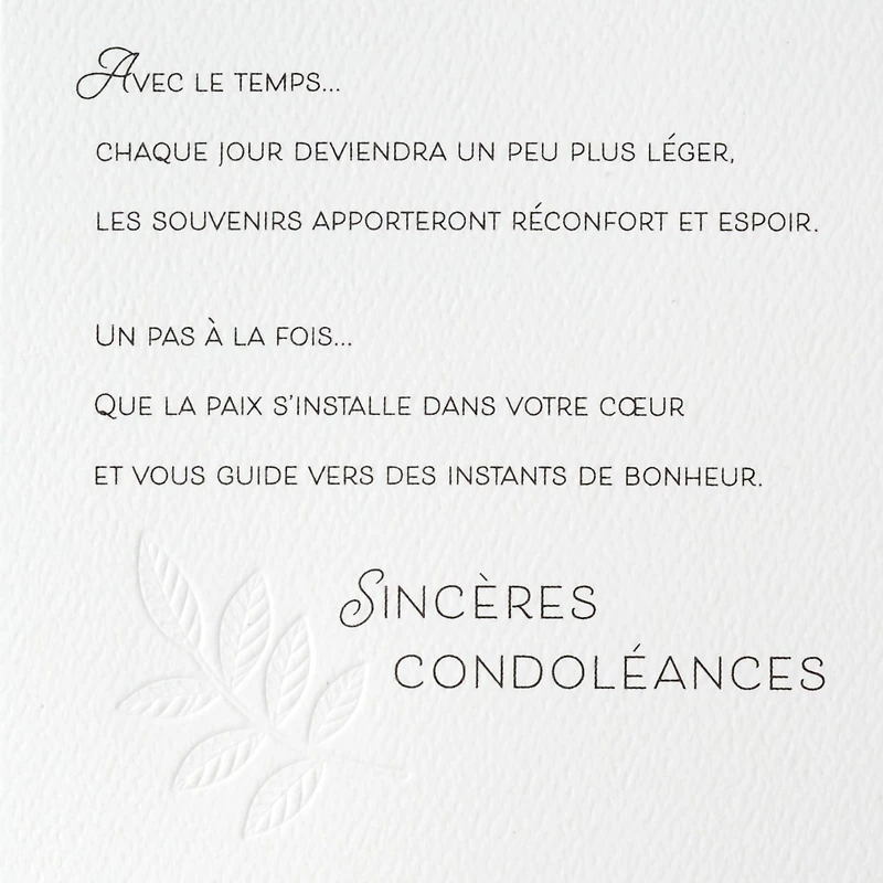 Hallmark Sympathy Card (Paix)