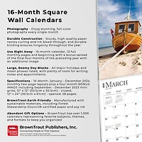 BrownTrout Beaches 2024 12x24 Inch Square Wall Calendar, 9781975457853