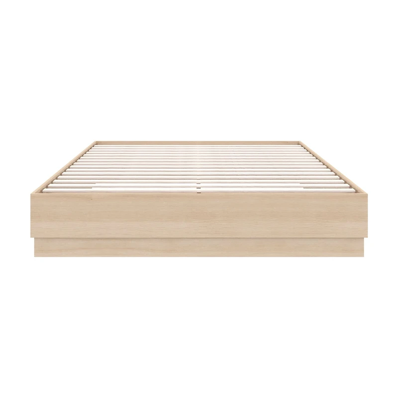 Cadre de lit plateforme Double Milano Nexera, chêne blond naturel