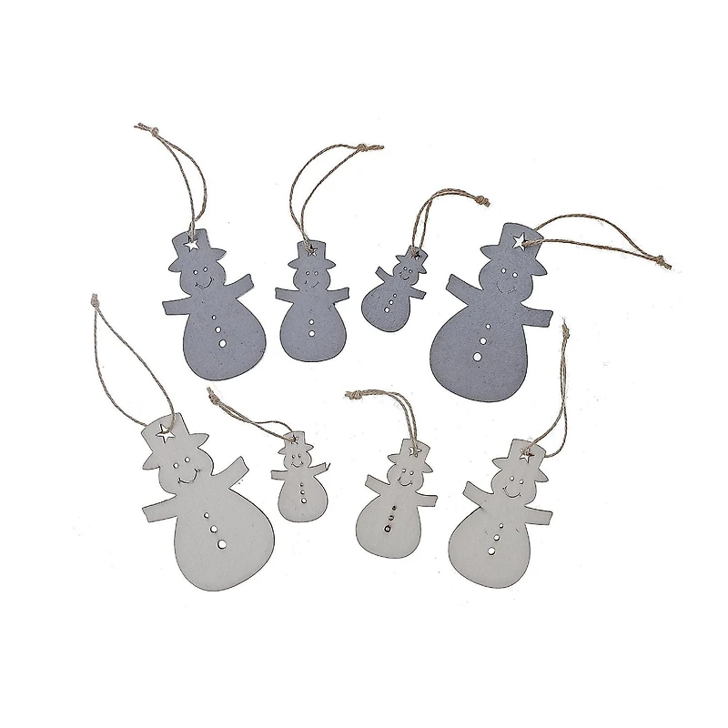Christmas 4Pk Wood Ornaments Snowman - Set of 4