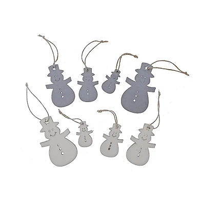 Christmas 4Pk Wood Ornaments Snowman - Set of 4