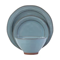 Gibson Elite Terranea Service de table 12 pièces Bleu sarcelle Terre cuite