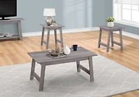 Monarch Specialties Ensemble De Table, Ensemble 3pcs, Café, Bout, Côté, Accent, Salon, Stratifié, Gris, Transitionnel