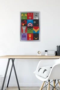 Marvel Comics - Avengers - Minimalist Grid Wall Poster, 14.725" x 22.375" Framed